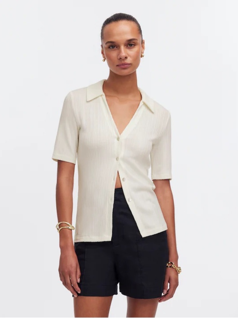 Madewell Cutaway Hem Polo Top